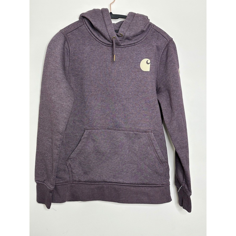Carhartt Relaxed Fit Women's Purple Heathered Hoodie Sweatshirt Size S‎